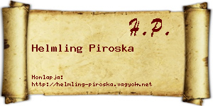 Helmling Piroska névjegykártya