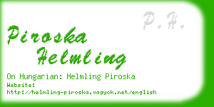 piroska helmling business card